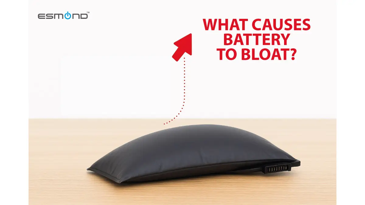 Bloated laptop battery illustrating swelling and safety risks