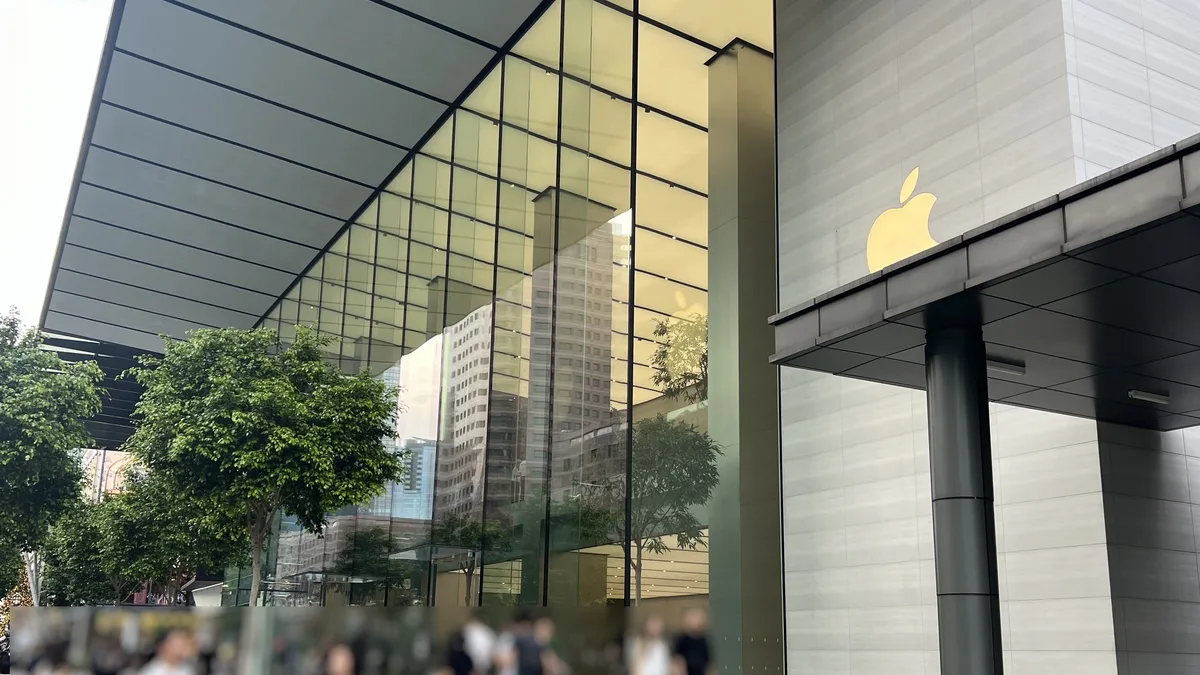 Apple's Orchard Road store in Singapore, seen from the street on a weekday
