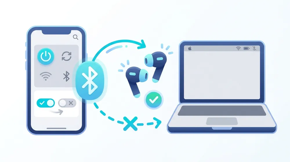 Disconnecting earbuds from a phone so they can pair with the Mac