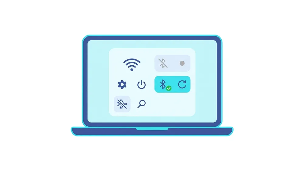 Toggling Bluetooth off and on from the Windows taskbar Quick Settings