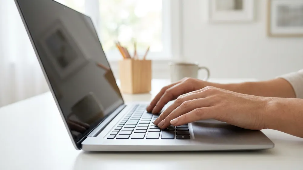 Holding keys on a laptop keyboard to reset and power-cycle it
