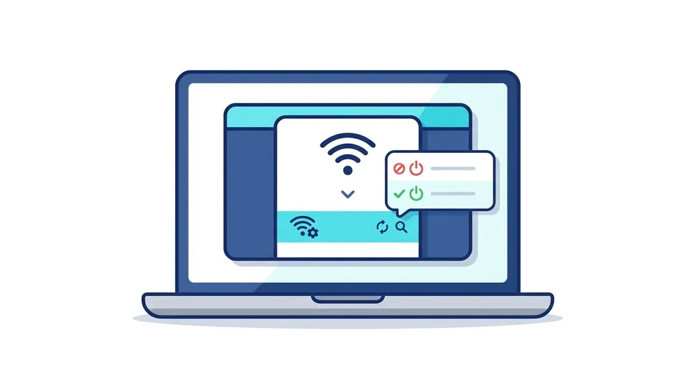 Disabling and re-enabling the WiFi adapter in Windows Device Manager