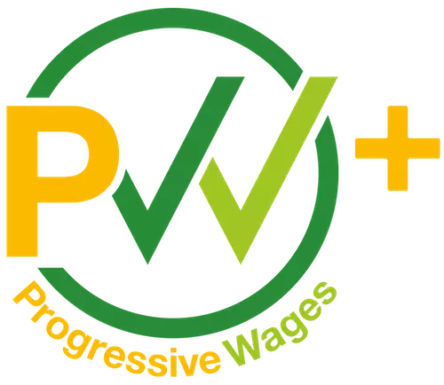 Progressive Wage Mark Plus logo – Esmond Service Centre supports fair and progressive employment in Singapore