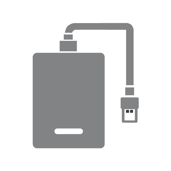 External hard disk icon representing supported device for data recovery services