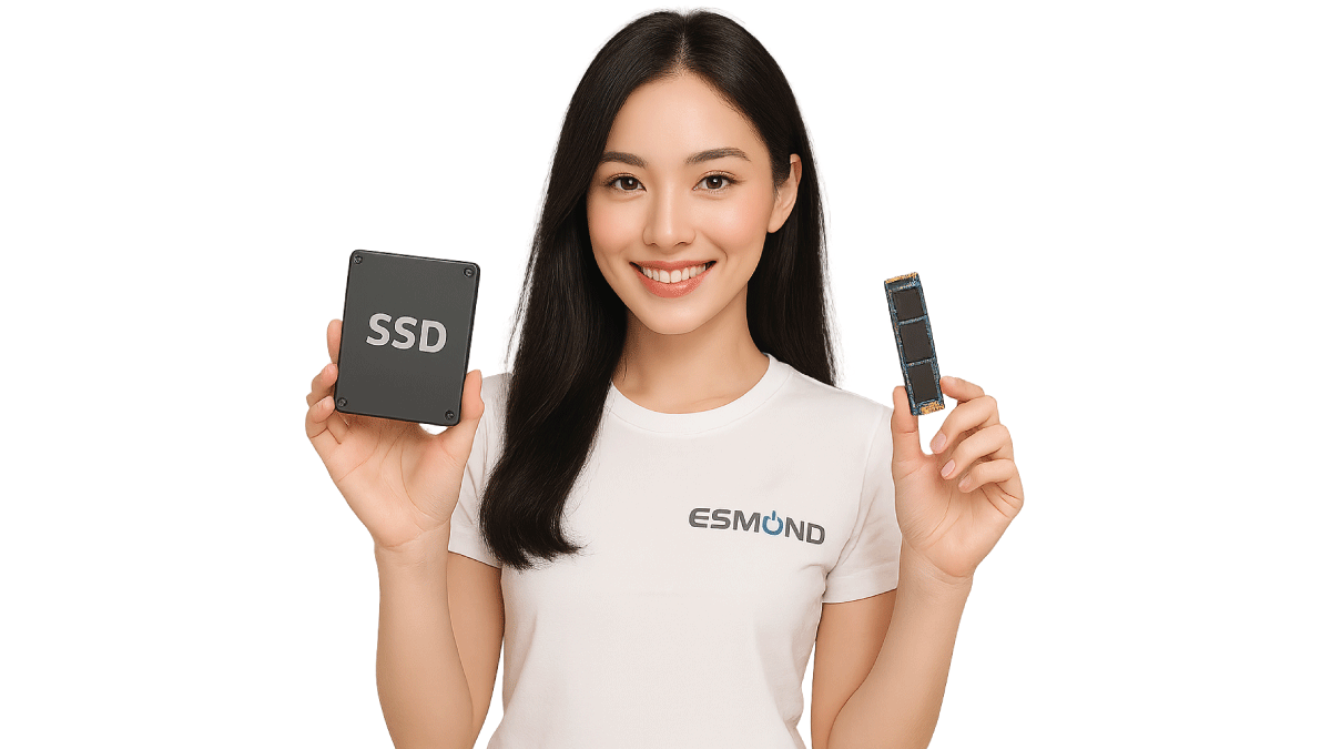Professional laptop hard disk replacement in Singapore by Esmond Service Centre for all major laptop brands, featuring SSD upgrade options.