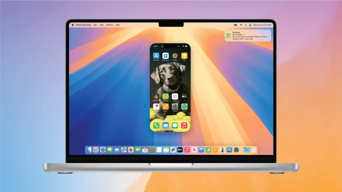 Demonstration of the iPhone Mirroring feature in macOS Sequoia
