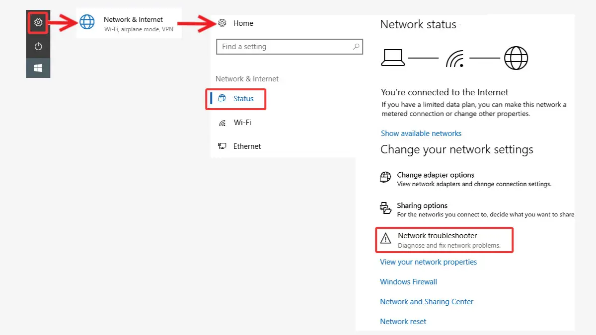 Running Windows network troubleshooter to fix WiFi disconnection