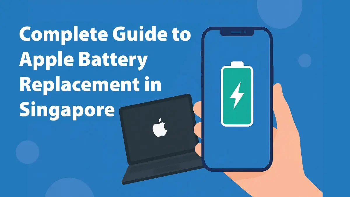Technician performing Apple battery replacement at Esmond Service Centre
