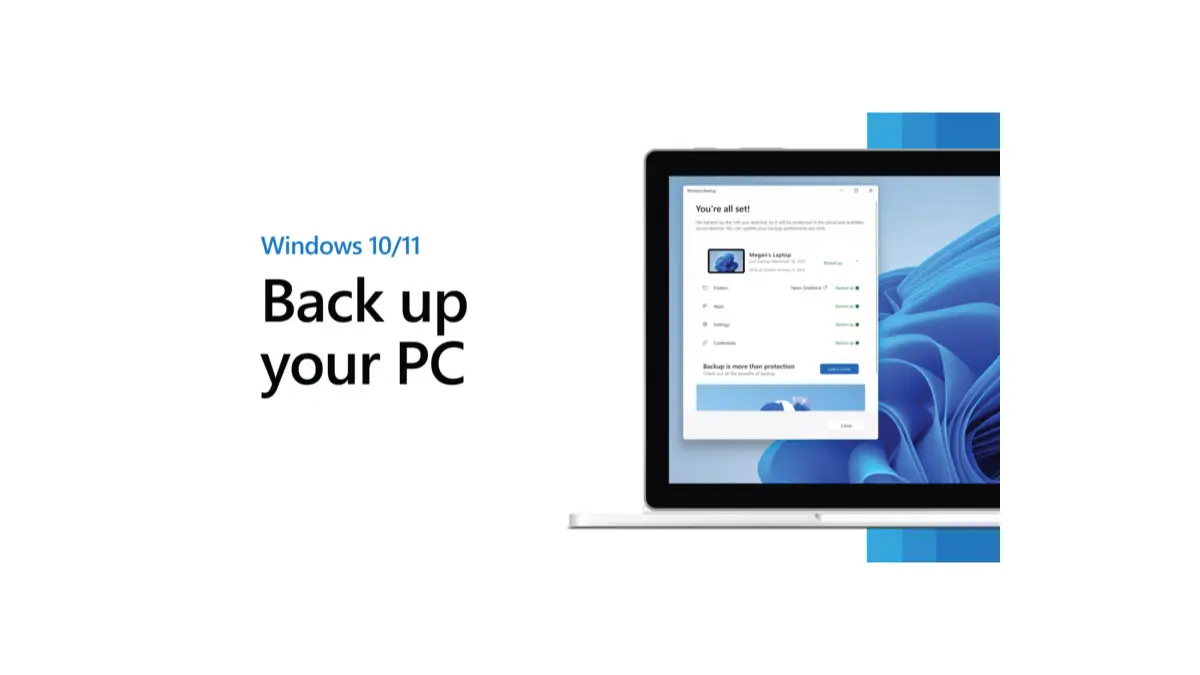 Step-by-step guide for using Windows Backup to protect files