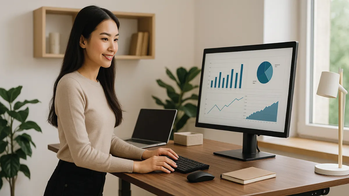 Ergonomic standing desk Singapore workspace
