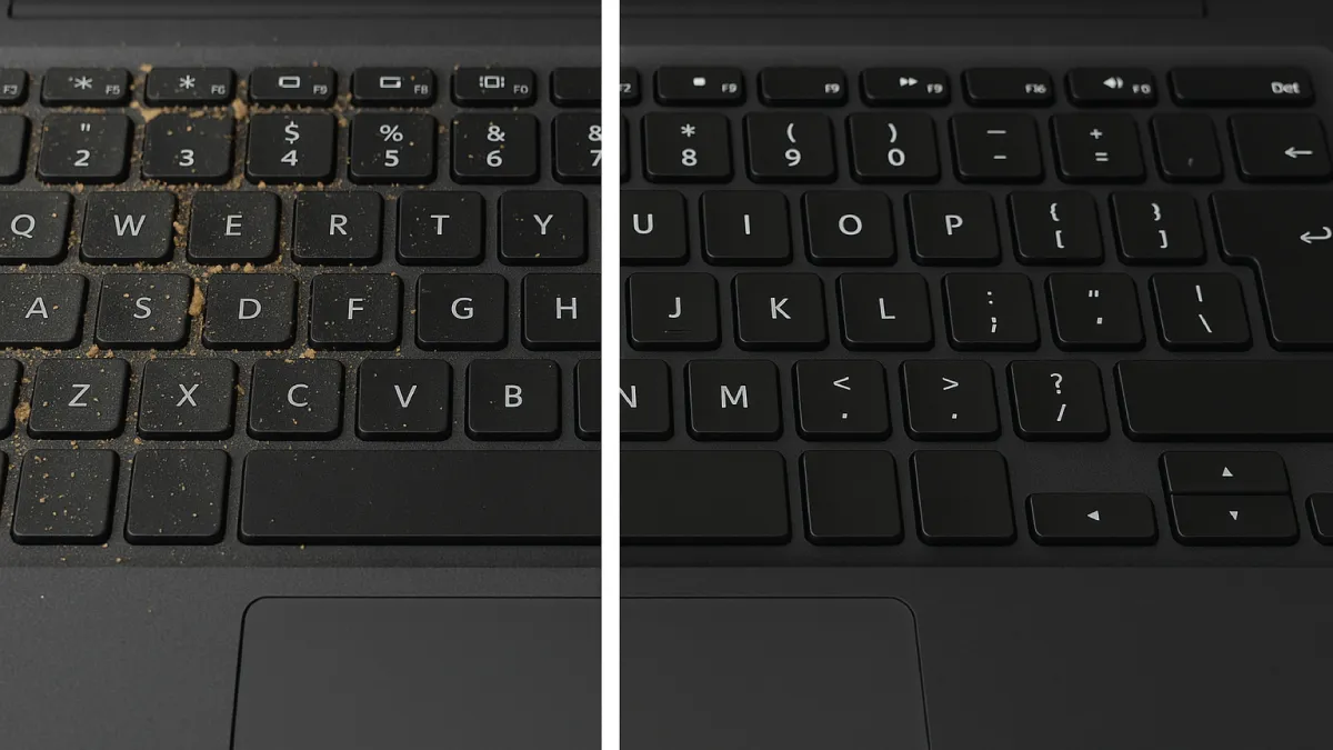 Step-by-step guide showing the best way to clean laptop keyboard safely