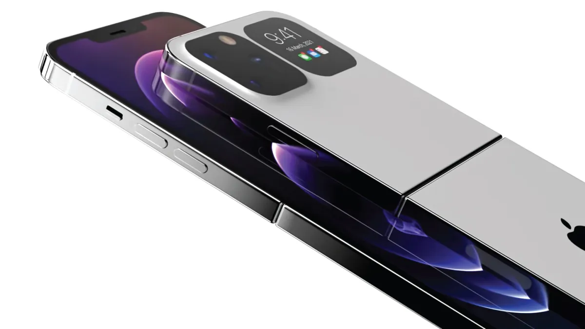 Concept render of foldable Apple phone
